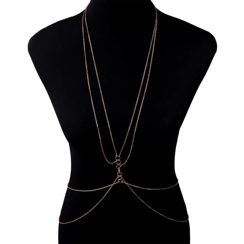 Sexy Copper Sequins Body Chain for Women