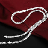 925 Sterling Silver 6mm Sideways Necklace, 18/20/24 Inch Chain