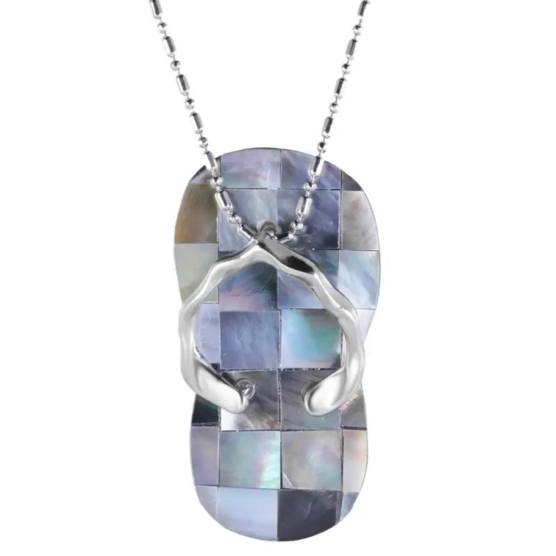 Abalone Shell Slipper Pendant Necklace for Women
