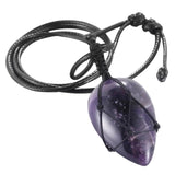 Crystal Stone Pendant Healing Water Drop Shape Gemston Necklace Amulet