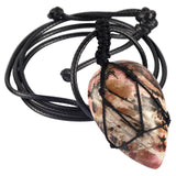 Crystal Stone Pendant Healing Water Drop Shape Gemston Necklace Amulet