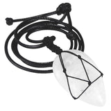 Crystal Stone Pendant Healing Water Drop Shape Gemston Necklace Amulet