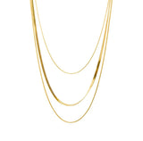 316L Stainless Steel Snake Bone Chain Necklace Three-layer Tassel Jewelry