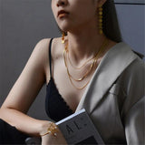 316L Stainless Steel Snake Bone Chain Necklace Three-layer Tassel Jewelry