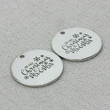 First Christmas Mr & Mrs Pendant Necklace, Engraved Charm, Gift Girlfriend