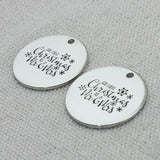 First Christmas Mr & Mrs Pendant Necklace, Engraved Charm, Gift Girlfriend