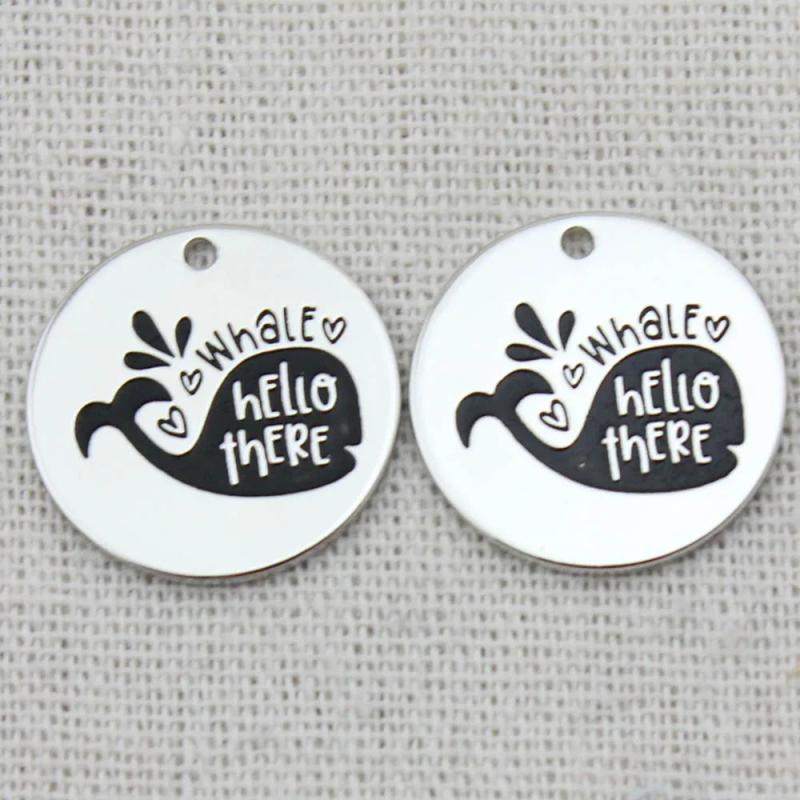 WHALE HELLO THERE Necklace, Engraved Jewelry, Sister Gifts