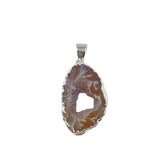 Silver Agate Quartz Pendant Necklace for Women