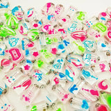 5pcs Mixed Glow In Dark Glass Vial Pendants Crystal Perfume Bottle
