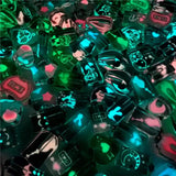 5pcs Mixed Glow In Dark Glass Vial Pendants Crystal Perfume Bottle