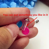 5pcs Mixed Glow In Dark Glass Vial Pendants Crystal Perfume Bottle