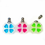 5pcs Mixed Glow In Dark Glass Vial Pendants Crystal Perfume Bottle