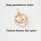 Cubic Zircon Pendant 585 Rose Feet Shape Pendant Necklace