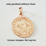 Orthodox Pendants Round 585 Pendant Necklace Women Jewelry