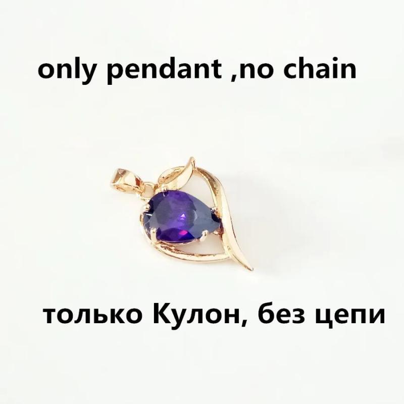 Heart CZ Women Pendant 585 Necklace Jewelry