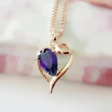 Heart CZ Women Pendant 585 Necklace Jewelry