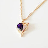Heart CZ Women Pendant 585 Necklace Jewelry