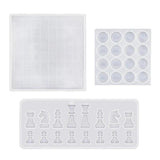 3 Pcs Epoxy Resin Mold Chess Board Pieces Silicone Mould Set