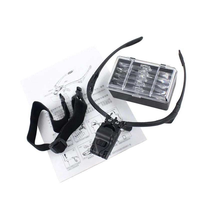 Head Mounted Illuminated Magnifying Visor for Reading and Repairing