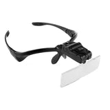 Head Mounted Illuminated Magnifying Visor for Reading and Repairing