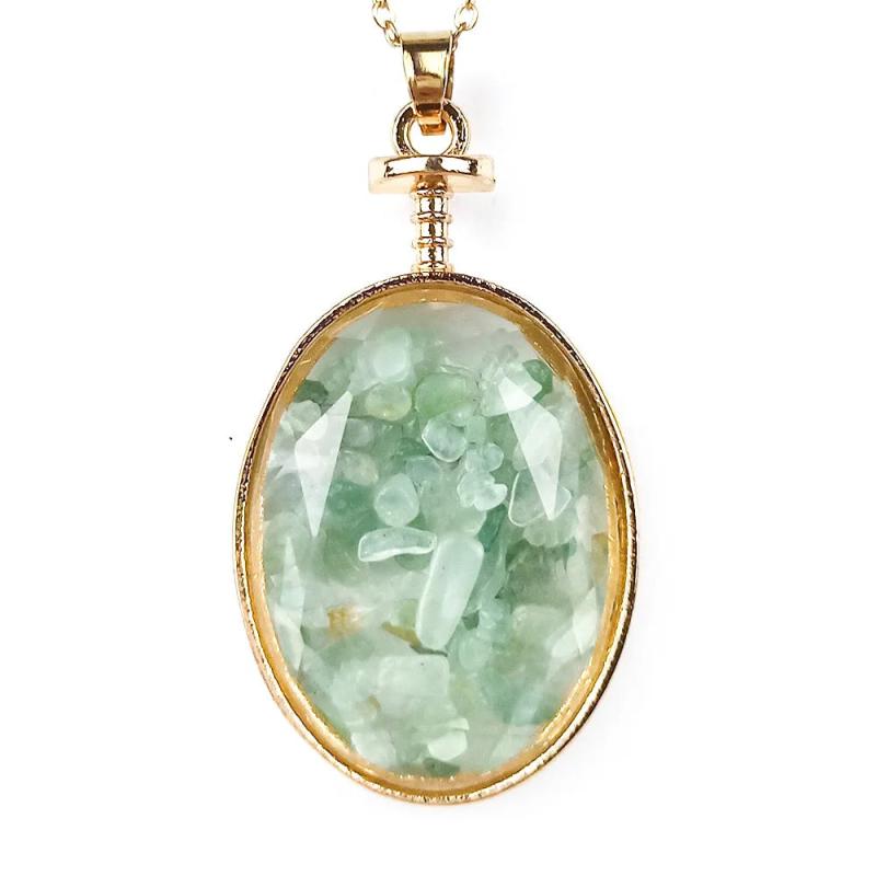 Chakra Crystal Pendant Necklace Reiki Healing Jewelry Natural Chips