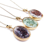 Chakra Crystal Pendant Necklace Reiki Healing Jewelry Natural Chips