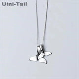 Uini-Tail hot 925 Tibetan silver double dolphin fishtail necklace