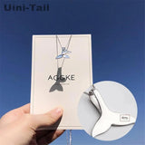 Uini-Tail hot 925 Tibetan silver double dolphin fishtail necklace