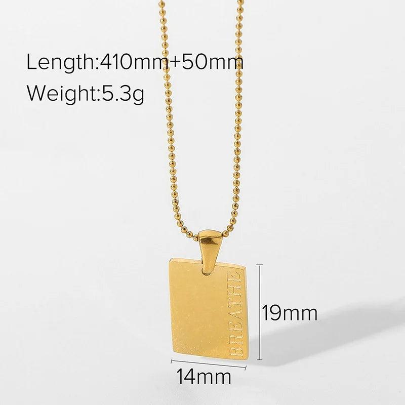 Korea Style Stainless Steel Letter Tag Necklace for Women