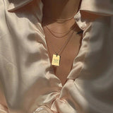 Korea Style Stainless Steel Letter Tag Necklace for Women