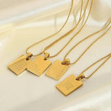 Korea Style Stainless Steel Letter Tag Necklace for Women