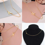 Dainty Initial Necklace A-Z Silver Letter Name Necklace