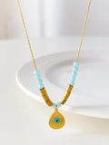 Peri'sBox Ethnic Evil Eye Sunburst Water Drop Pendant Necklace