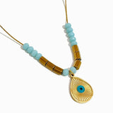 Peri'sBox Ethnic Evil Eye Sunburst Water Drop Pendant Necklace