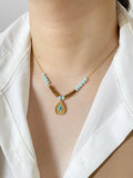 Peri'sBox Ethnic Evil Eye Sunburst Water Drop Pendant Necklace