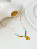 Peri'sBox Ethnic Evil Eye Sunburst Water Drop Pendant Necklace