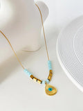 Peri'sBox Ethnic Evil Eye Sunburst Water Drop Pendant Necklace