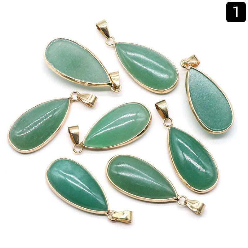 Water Drop Natural Gem Stone Pendant for Women