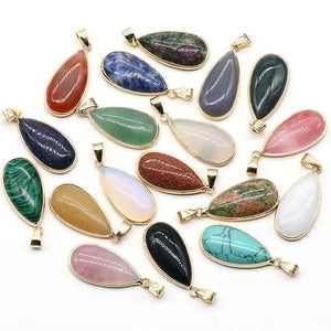 Water Drop Natural Gem Stone Pendant for Women