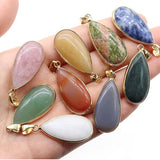 Water Drop Natural Gem Stone Pendant for Women