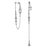 Irregular Metal Drop Earrings Asymmetric Pearl Boucle Jewelry