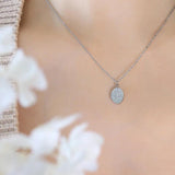 Japanese Ins Leaf Oval Pendant Necklace Titanium Steel Gold-Plated