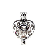 10Pcs Heart Pearl Cage Locket Aromatherapy Pendant DIY Jewelry Bulk