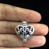 10Pcs Heart Pearl Cage Locket Aromatherapy Pendant DIY Jewelry Bulk