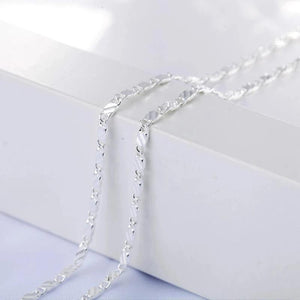 925 Silver 2MM Clavicle Chain Necklace Men Women Wedding Jewelry