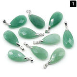Faceted Water Drop Crystal Pendant Healing Quartz Opal Labradorite