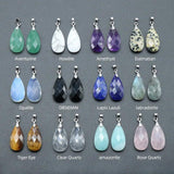 Faceted Water Drop Crystal Pendant Healing Quartz Opal Labradorite