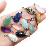 Faceted Water Drop Crystal Pendant Healing Quartz Opal Labradorite