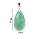 Faceted Water Drop Crystal Pendant Healing Quartz Opal Labradorite