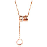 316L Stainless Steel Roman Numeral Circle Pendant Necklace